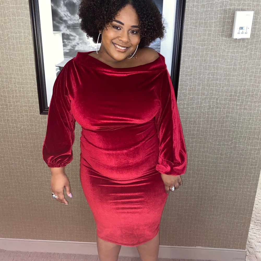 Red velvet dress